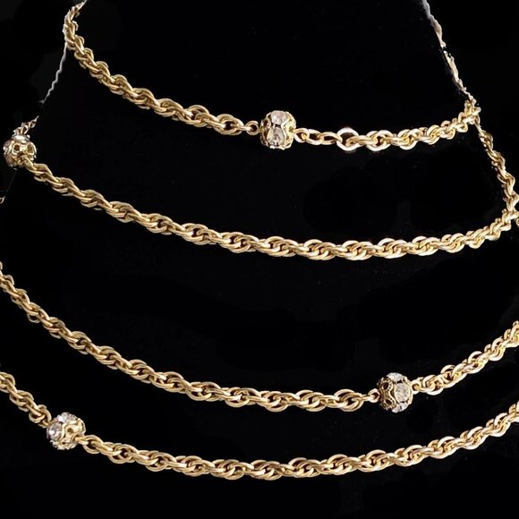 Vintage Crystal Gold-Plated Necklace - Picture 1 of 11